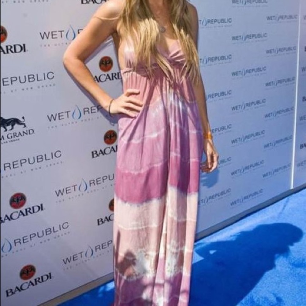 Gypsy 05 Purple Tie Dye Silk Maxi Dress